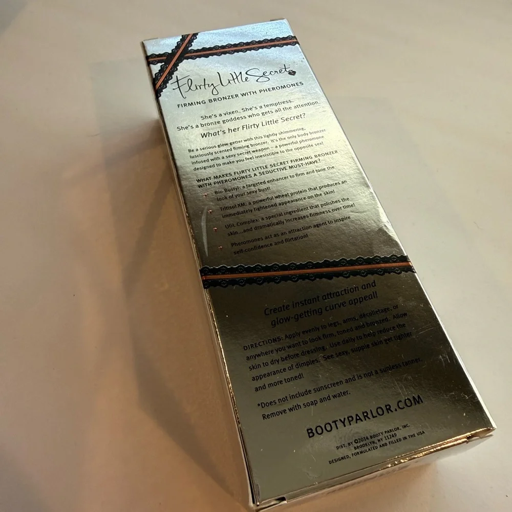 NEW‎ Booty Parlor Flirty little secret firming bronzer with pheromones 4.5 FLOZ